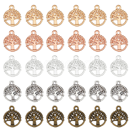 HOBBIESAY 300Pcs 5 Colors Alloy Charms FIND-HY0002-61-1