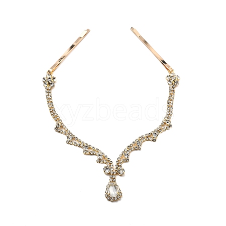 Alloy Rhinestone Hair Chain LS-OHAR-M044-01G-1