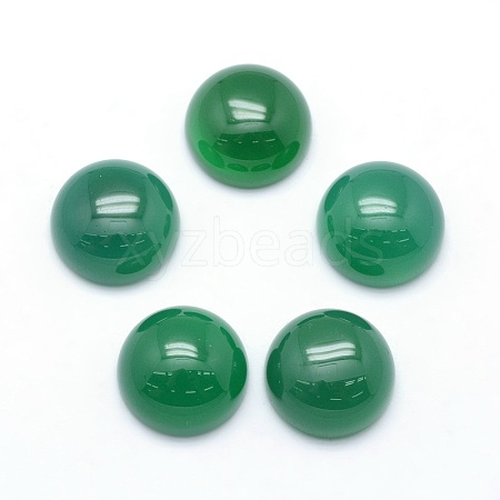 Natural Dyed & Heated Green Onyx Agate Cabochons X-G-P393-R42-12mm-1