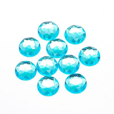 Acrylic Rhinestone Flat Back Cabochons GACR-Q008-8mm-04-1