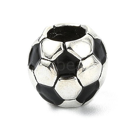 Soccer Season Alloy Enamel European Beads FIND-G113-07AS-03-1