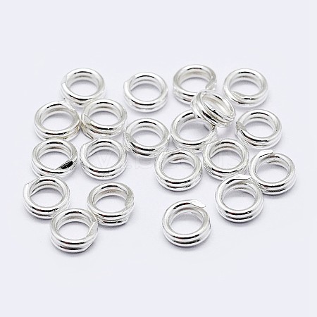 925 Sterling Silver Split Jump Rings STER-F036-01S-1x8mm-1