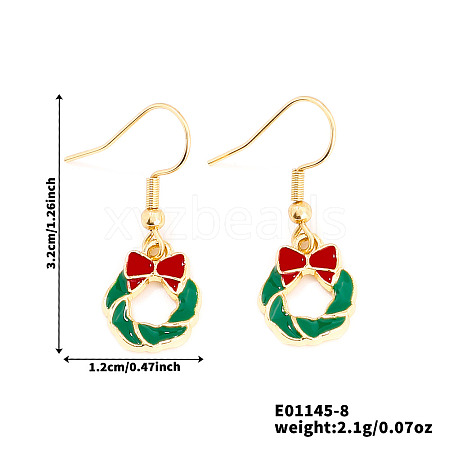 Christmas Theme Brass Dangle Earrings IP2522-8-1