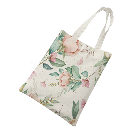 Flower Printed Canvas Women's Tote Bags ABAG-L018-C03-1