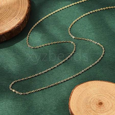 Ion Plating(IP) 304 Stainless Steel Cable Chain Necklaces NJEW-P248-01G-1