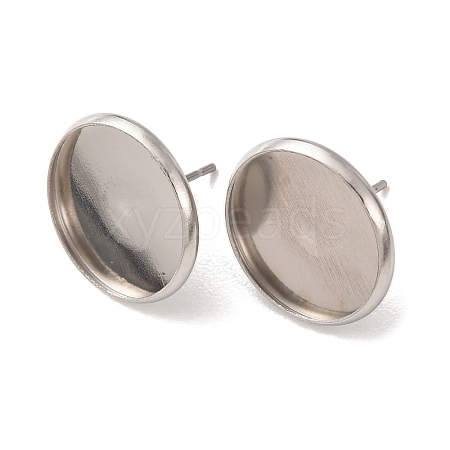 201 Stainless Steel Stud Earring Settings SA-CBAB174-01P-C-1