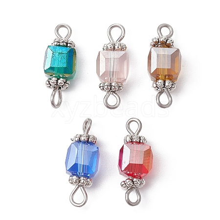 Glass Connector Charms PALLOY-JF02364-02-1