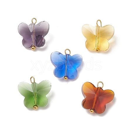 Faceted Transparent Glass Charms PALLOY-JF01965-1