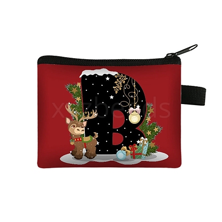 Christmat Letter Printed Polyester Wallets with Zipper PW-WGB27ED-02-1