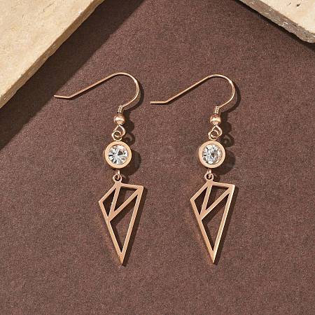 304 Stainless Steel Triangle Dangle Earrings EJEW-Z129-07RG-1