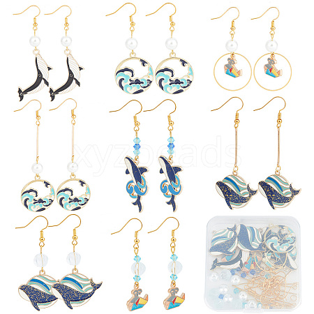 SUNNYCLUE DIY Ocean Theme Dangle Earring Making Kit DIY-SC0021-57-1