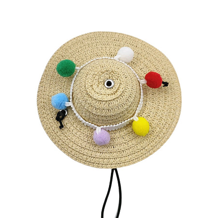 Raffia Felt Pet Straw Hat PW-WG63394-09-1