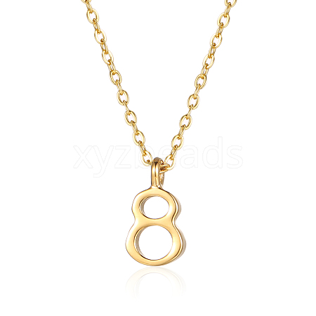 Stainless Steel Number 8 Pendant Necklaces for Women GN8119-1-1