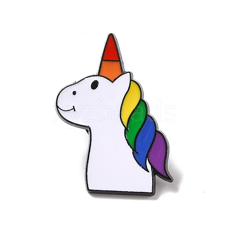 Rainbow Pride Unicorn Enamel Pin JEWB-F016-24EB-1