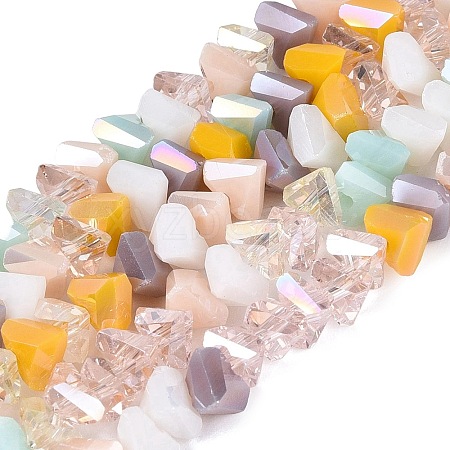 Mixed Styles Electroplate Glass Beads Strands EGLA-Q135-03A-C06-1