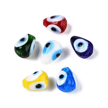 Handmade Evil Eye Lampwork Beads LAMP-T021-16M-1