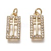 Brass Micro Pave Clear Cubic Zirconia Pendants ZIRC-B002-06G-1