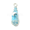 2Pcs Electroplated Natural Quartz Crystal Dyed Copper Wire Wrapped Pendants PALLOY-JF03166-02-3