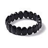 Synthetic Blue Goldstone Oval Beaded Stretch Bracelet G-E010-01T-1