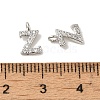 Initial Letter Brass Micro Pave Cubic Zirconia Pendants ZIRC-F008-Z-3