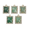 Natural Green Strawberry Quartz Faceted Rectangle Pendants G-I375-05G-12-1