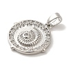 Rack Plating Brass Micro Pave Cubic Zirconia Pendant KK-U027-15P-2