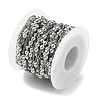 304 Stainless Steel Cable Chains with Beads CHS-F020-08P-3