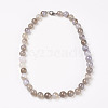 Natural Dyed Agate Beads Necklaces NJEW-F139-8mm-02-1