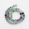 Natural Rainbow Fluorite Round Bead Strands G-P070-31-12mm-2