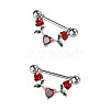 316L Surgical Stainless Steel Pave Dark Red Cubic Zirconia Nipple Stirrup FS-WGDE58A-05-2