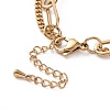 Vacuum Plating 304 Stainless Steel Double Chains Multi Layered Necklace with Heart Charm for Women STAS-E155-22G-4