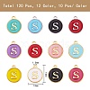 120Pcs 12 Colors Golden Plated Alloy Charms ENAM-SZ0001-64S-7