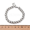 Non-Tarnish 202 Stainless Steel Round Beaded Bracelets for Men Women BJEW-D034-01P-4