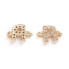 Brass Micro Pave Cubic Zirconia Links Connectors ZIRC-I042-16G-R-2