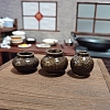 3Pcs 3 Styles Chinese Style Mini Ceramic Vase Miniature Ornaments Sets BOTT-PW0002-106-5