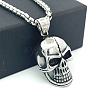 304 Stainless Steel Gothic Skull Pendant Necklaces for Men QF4021-1