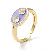 Brass Enamel Cuff Rings RJEW-H546-03-3