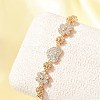 Brass Micro Pave Cubic Zirconia Link Chain Bracelets KK-R217-40G-2