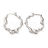 Rack Plating Brass Hoop Earrings for Women EJEW-Z019-09P-1