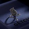 Rose Brass Micro Pave Cubic Zirconia Cuff Rings FS-WGEE242-02-1