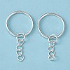 Silver Color Plated Iron Split Key Rings X-IFIN-H047-S-1