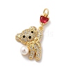 Rack Plating Brass Micro Pave Cubic Zirconia Pendants KK-A160-14G-1