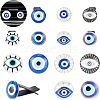 Olycraft 14Pcs Evil Eye Glass Car Air Vent Clips AJEW-OC0003-31-1