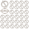 40Pcs 1-Hole Alloy Shank Buttons BUTT-MA0001-18P-1