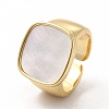 Natural Shell Rectangle Open Cuff Ring KK-A180-42G-3