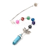 Natural & Synthetic Mixed Stone Chakra Pointed Dowsing Pendulums PALLOY-JF00990-2