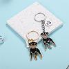 WEWAYSMILE 2 pcs Dog Keychain Car Keychain Pet Pendant Key-Ring Lovely Dog Key-ring Portable Metal Keychain Gift for Pet Lover Birthday Puppy Theme Party Supplies (Rottweiler) JX797A-3