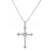 Alloy Full Crystal Rhinestone Religion Cross Pendant Cable Chain Necklaces for Women PW-WG8E4F5-01-5