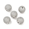 CZ Brass Micro Pave Cubic Zirconia Round Beads ZIRC-L017-05P-3