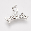 Real Platinum Plated Brass Pendants ZIRC-Q022-040P-Y-NF-2